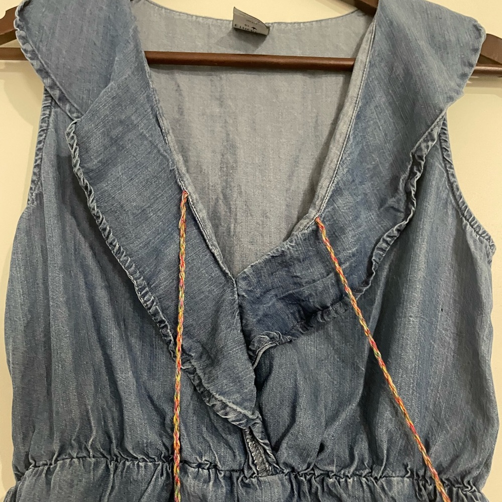 Blue Denim Ruffle Top - Picture 6 of 10